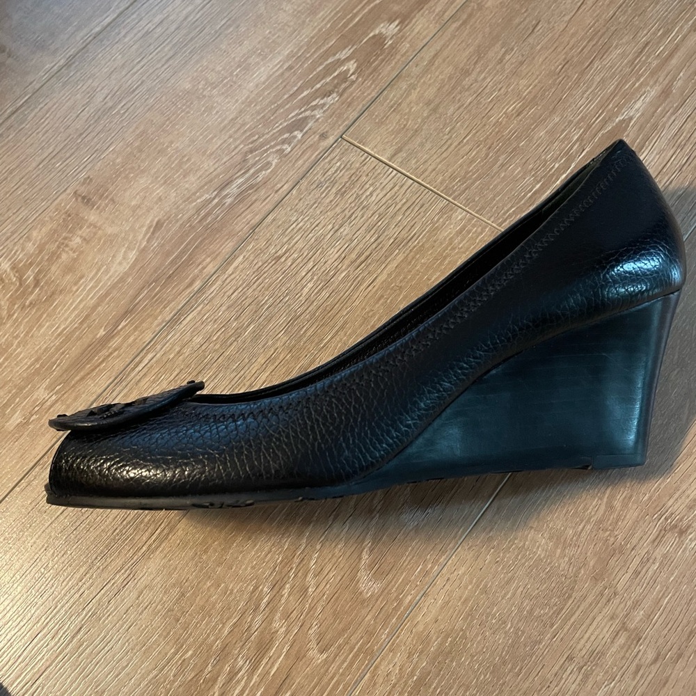 Tory Burch Black Wedges 8.5 never worn